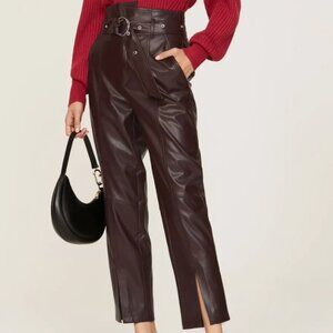 Marissa Webb x RTR Split-Hem Faux Leather Pants – Purple – Size 6